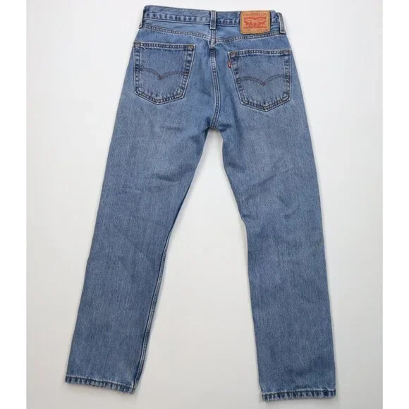 Vintage Y2K Levis 505 Mens 30x30 Faded Regular Straight Leg Denim Jeans Blue